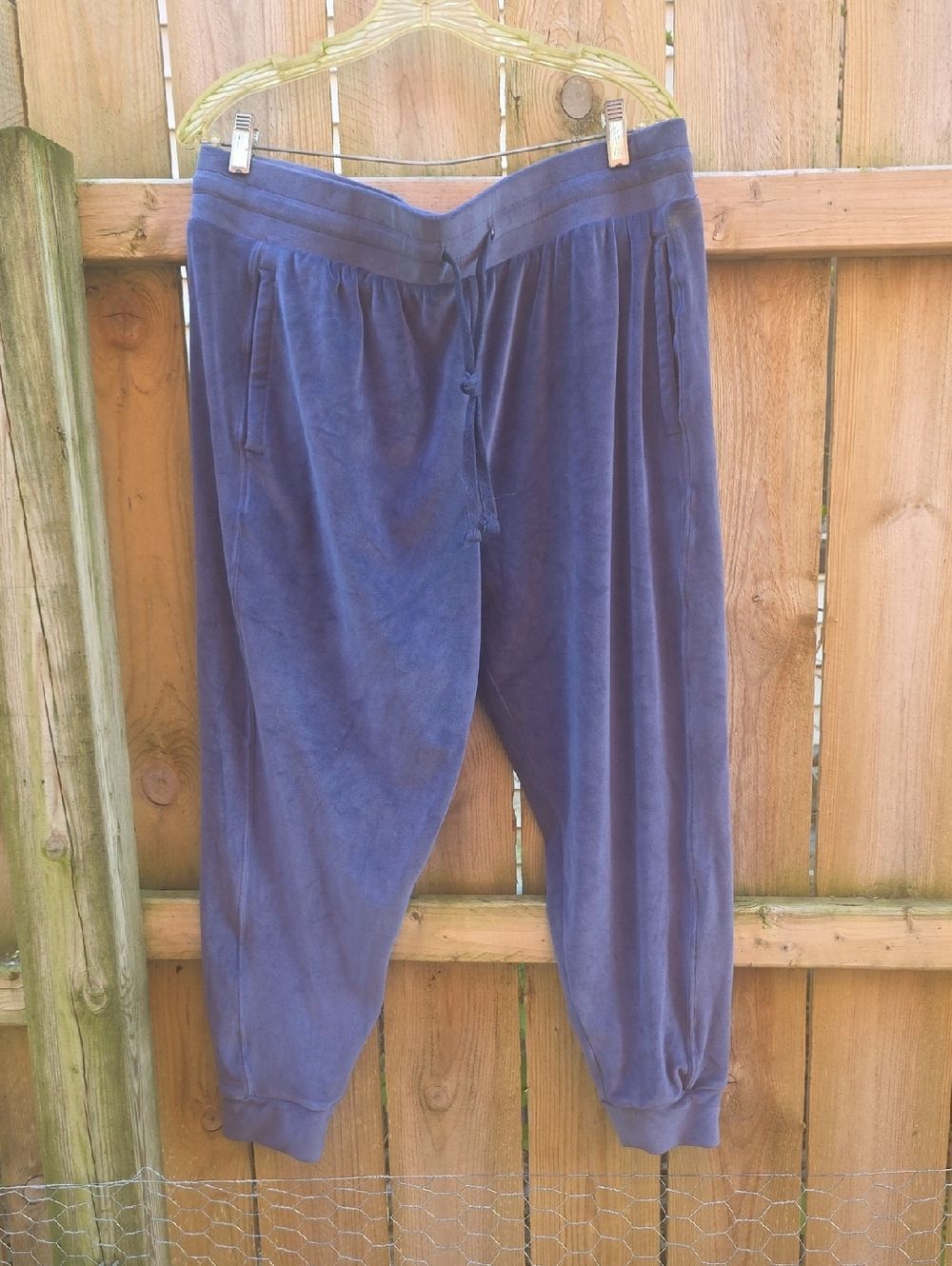 Plush Velvet Jogger Pants - Deep Blue